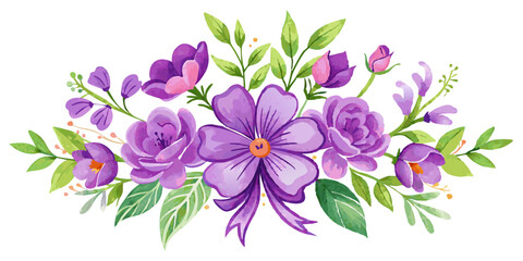 "Whimsical Botanicals: Purple and Green Watercolor Art"

