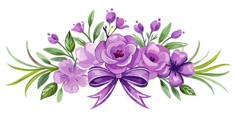 "Whimsical Botanicals: Purple and Green Watercolor Art"

