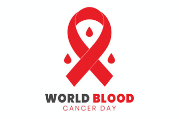 World Blood Cancer Day ribbon Awareness Vector Illustration Concept for Blood Cancer Day