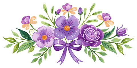 "Whimsical Botanicals: Purple and Green Watercolor Art"


