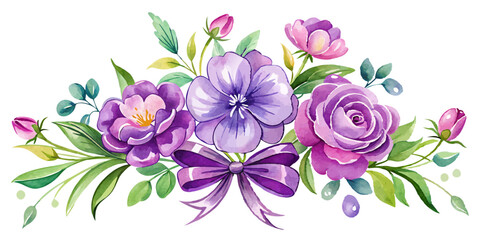 "Whimsical Botanicals: Purple and Green Watercolor Art"

