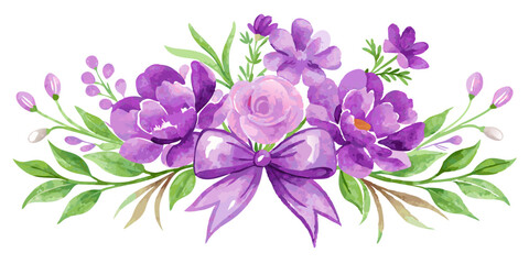 "Whimsical Botanicals: Purple and Green Watercolor Art"

