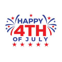 4th July Typography Vector Illustration and Calligraphy | Independence Day T-Shirt Design