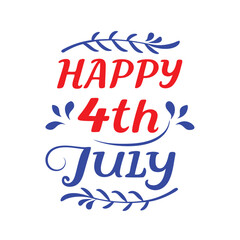 4th July Typography Vector Illustration and Calligraphy | Independence Day T-Shirt Design