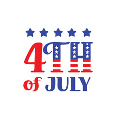 4th July Typography Vector Illustration and Calligraphy | Independence Day T-Shirt Design