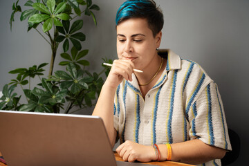 young woman thinking
