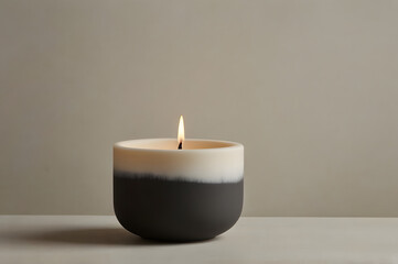 candle with nordic minimalist style, in black and white
