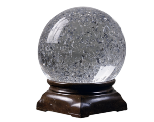 Conceptual art featuring a shattered crystal ball covered in dust, symbolizing broken dreams, lost futures, and the fragile nature of time and destiny, with a melancholic touch