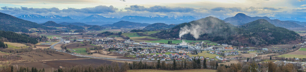 Southern Austria view of the Karawanken ridge