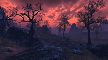 Generic Jagged Ridge Moment Eerie Unseen Caves Dusk