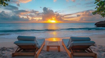 Peaceful sunset beach luxury moment high resolution hd photo