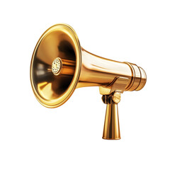 Golden megaphone announcement public address system loud speaker