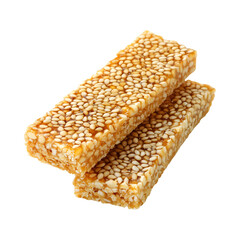 Honey Sesame Seed Bars Isolated on Transparent Background