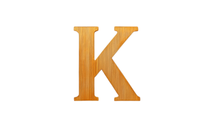 Uppercase Wooden Letter K with Black Background