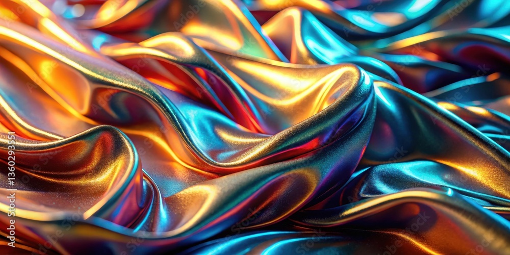Aufkleber abstract draped fabric with iridescent shimmer and rich color variations