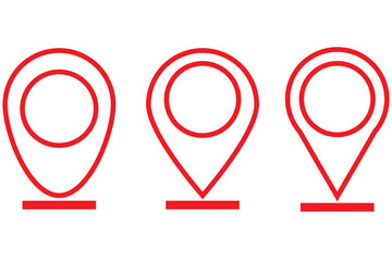 Location pin icon. Map pin place marker. Location icon. Map marker pointer icon set. GPS location symbol collection. Flat style - stock vector.
