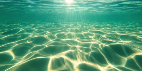 Clear, transparent water with sun glare, creating a warm summer effect. 