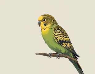 Fototapeta premium A budgie bird vector illustration on a minimalist
