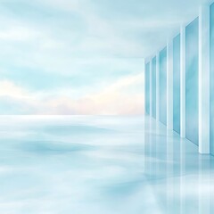 Sky View Modern Building Interior.