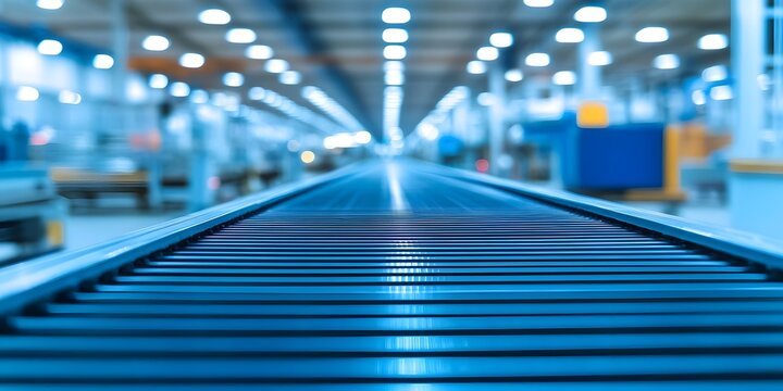 Conveyor belt at the airport transporting luggage and baggage