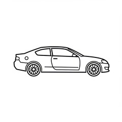 Fototapeta premium Minimalist line drawing of sleek coupe car side profile