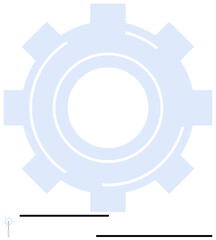 Large gear with interlocking edges visualizing mechanism, collaboration, and efficiency. Ideal for teamwork, engineering, manufacturing, automation, productivity innovation problem-solving. Flat