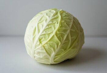 Fototapeta premium Fresh green cabbage on a clean white background 
