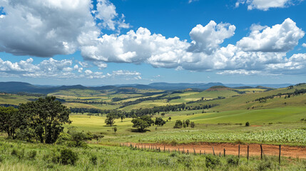 Naklejka premium A stunning landscape view from Kloppenheim Country Estate in Machadodorp, Mpumalanga, South Africa