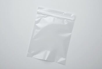 Clear plastic packaging bag on a plain background  