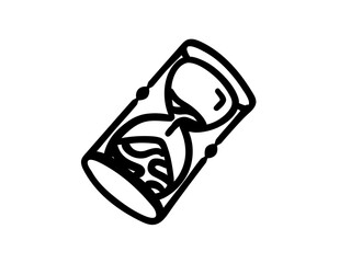 Hand Drawn Sand clock Hourglass Doodle - Time Management Symbol