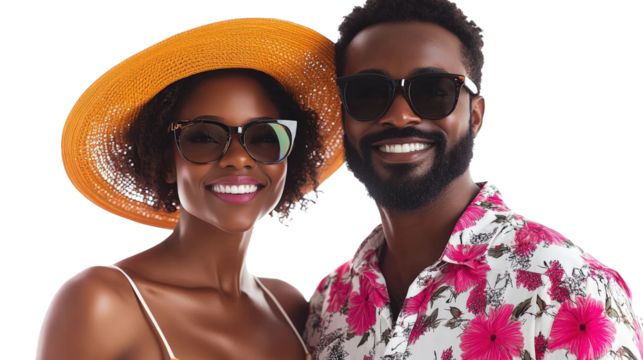 Couple Wearing Sunglasses and Hats