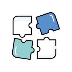 Puzzles vector icon stock illustration