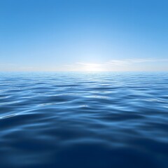 Obraz premium Serene blue ocean scene with calm water and horizon