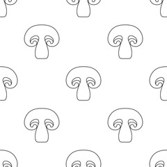 seamless pattern with outline mushroom