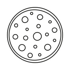 outline slice of salami sausage