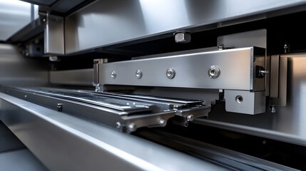 Modern stainless steel oven and stovetop in a commercial kitchen
