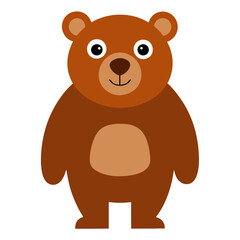 Fototapeta premium a cute illustration of a smiling brown bear with big eyes