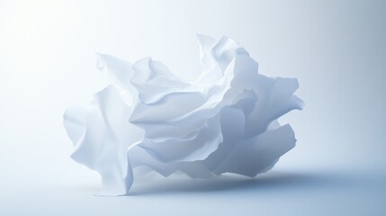 Fototapeta premium Dynamic torn white paper studio abstract art minimalist environment close-up view conceptual design