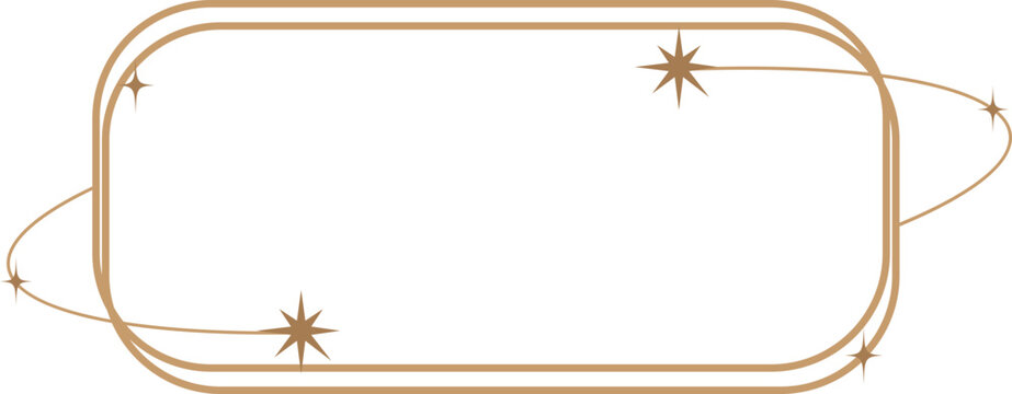 Minimalist aesthetic linear frame with stars