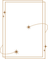 Minimalist aesthetic linear frame with stars