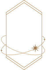 Minimalist aesthetic linear frame with stars