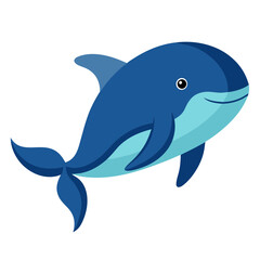 Fototapeta premium a playful cartoon dolphin with a cute expression, vector illustration