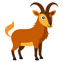 Obraz premium a charming cartoon illustration of an antelope with its distinctive curved horns. The antelope stands proudly in a vibrant, engaging style
