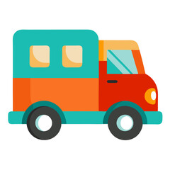 an illustrated colorful truck, a vibrant illustration of a vehicle, vector illustration