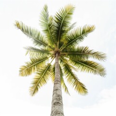 Green palm on white background
