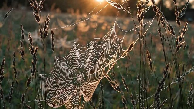spider web in the meadow