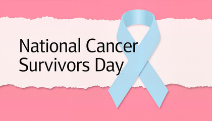 National Cancer Survivors Day celebration ribbon design