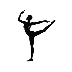 Fototapeta premium silhouette of a ballerina yoga