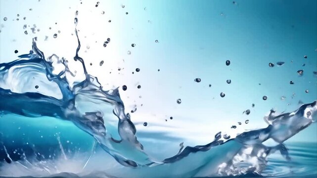 Abstract slow motion water ocean wave texture background. Ocean wave splash and foam surface. 抽象的なスローモーションの水の海の波のテクスチャ背景。海の波のしぶきと泡の表面。