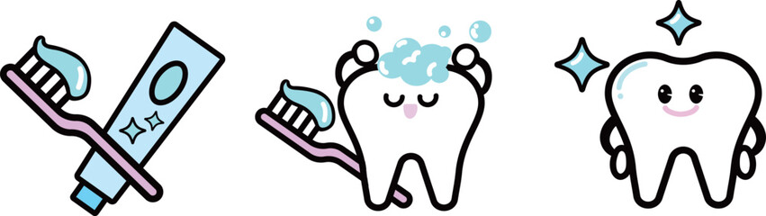 Cute dental character vector illustration